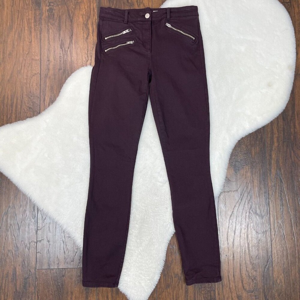 GAP Jeans 2 Modern Stretch Skinny Deep Purple Zipper Women's